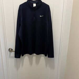 Nike Navy Quarter-Zip Pullover with White Swoosh